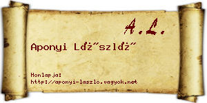 Aponyi László névjegykártya