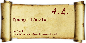 Aponyi László névjegykártya